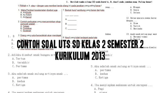 Soal dan form jawaban uts kelas daring susulan semester 2