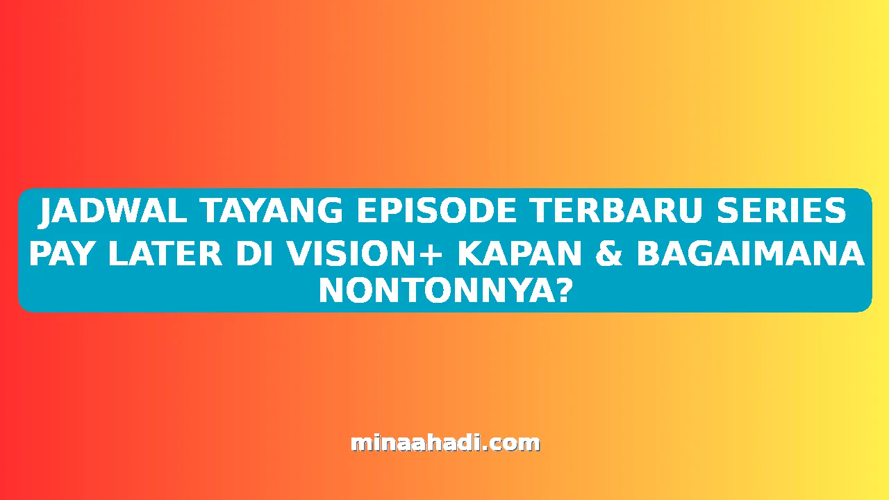 JADWAL TAYANG EPISODE TERBARU SERIES PAY LATER DI VISION+ KAPAN & BAGAIMANA NONTONNYA?