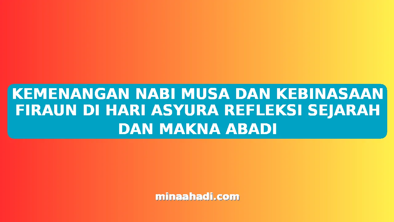 KEMENANGAN NABI MUSA DAN KEBINASAAN FIRAUN DI HARI ASYURA REFLEKSI SEJARAH DAN MAKNA ABADI