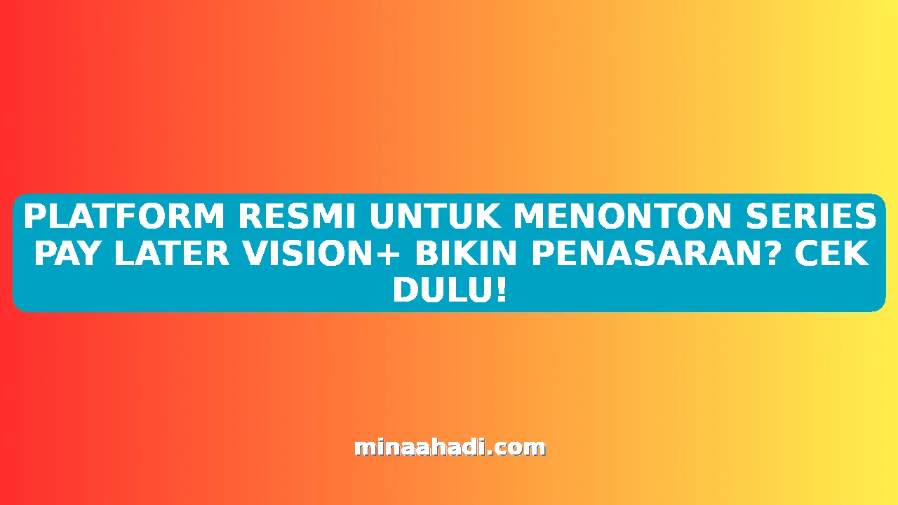 PLATFORM RESMI UNTUK MENONTON SERIES PAY LATER VISION+ BIKIN PENASARAN? CEK DULU!